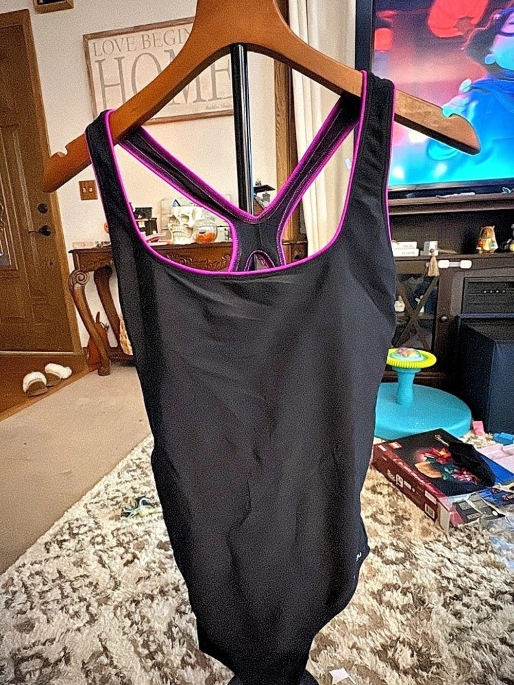 Black & Pink One Piece Speedo Swimsuit Like New